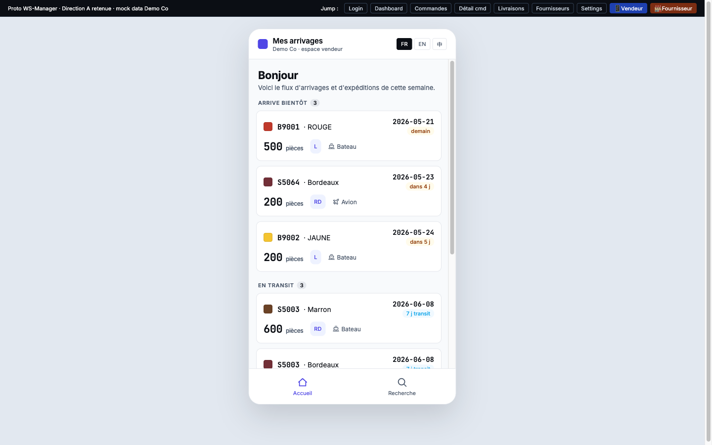 App mobile vendeur